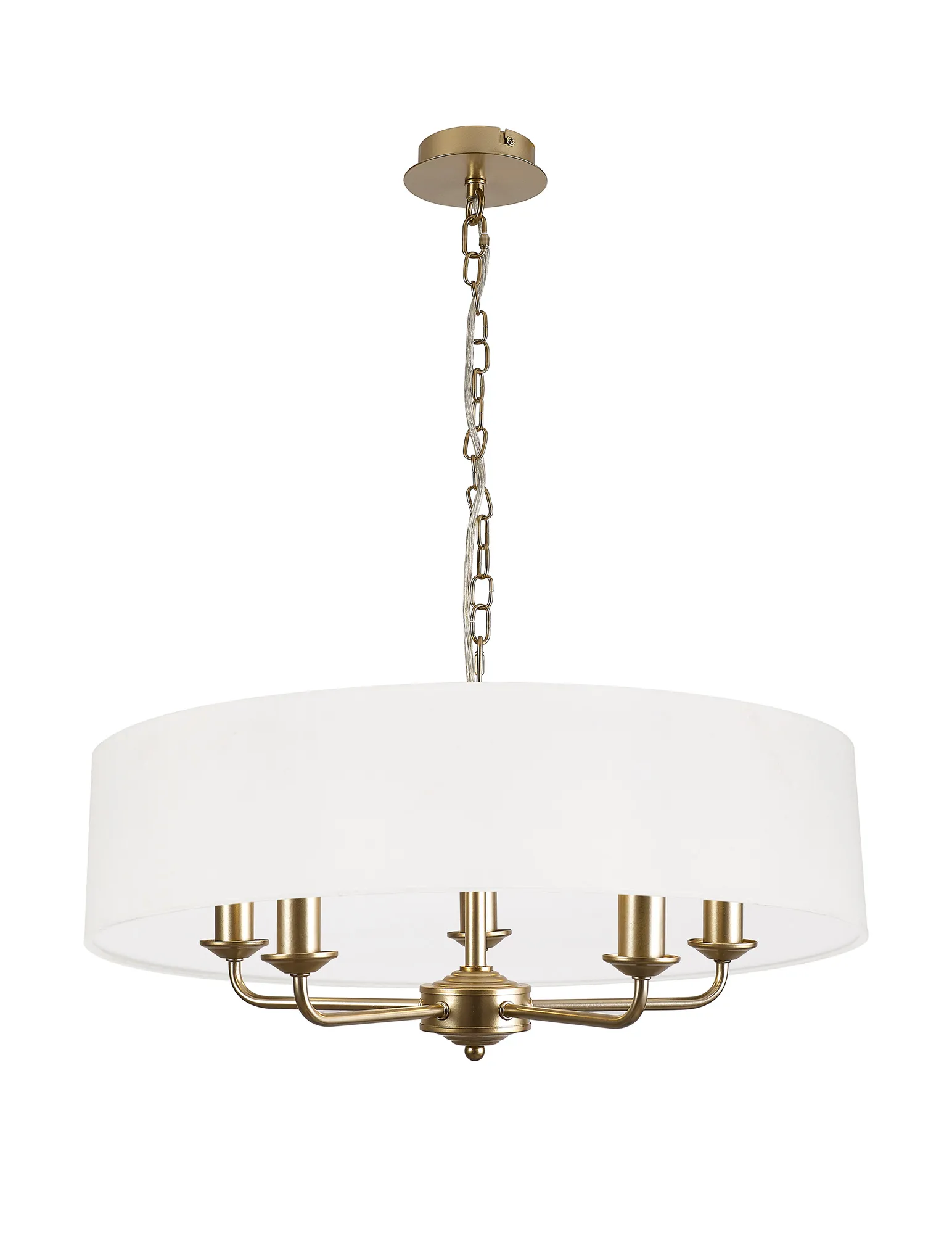 Banyan 60cm 5 Light Pendant Champagne Gold; White DK0942  Deco Banyan CG WH